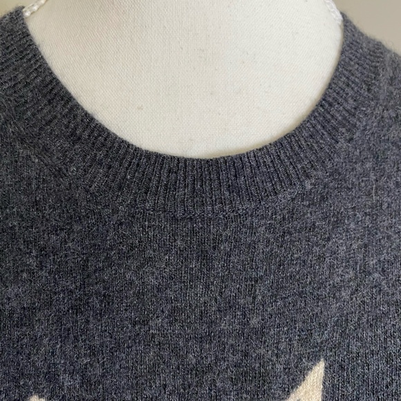 J.Crew Womens Grey Wool Blend French Bulldog Crewneck Sweater- Sz-S/M - Picture 4 of 16